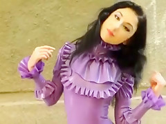 Horny homemade Latex, Solo Girl sex clip