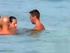 Friends caught masturbating on the beach