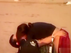 Rubbing the pussy on boyfriend's cock on the public beach