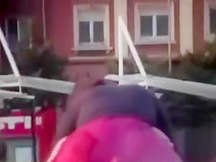 Rubbing the pussy on boyfriend's cock on the public beach