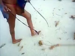 Jerking off on the beach and filming hot ladies