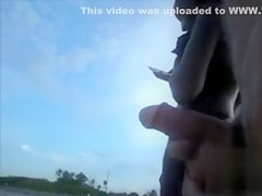 Jerking off on the beach and filming hot ladies