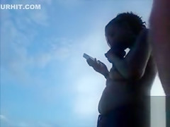 Jerking off on the beach and filming hot ladies