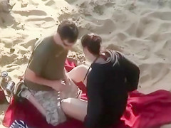 Amateur copulation on the beach of Crimea with three mature couples