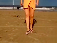 My wife exposes her vagina on the beach