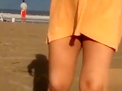 My wife exposes her vagina on the beach
