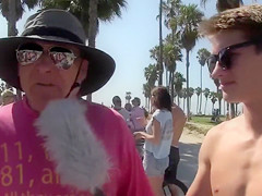 Nasty student grabs the tits of the Californian babes