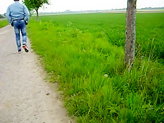 Sagging in the fields dressed in jeans  aussiebum boxers