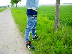 Sagging in the fields dressed in jeans  aussiebum boxers