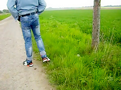 Sagging in the fields dressed in jeans  aussiebum boxers