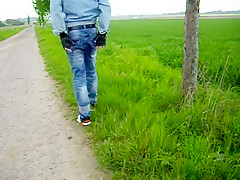 Sagging in the fields dressed in jeans  aussiebum boxers