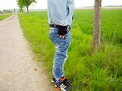 Sagging in the fields dressed in jeans  aussiebum boxers