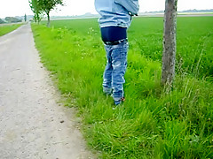 Sagging in the fields dressed in jeans  aussiebum boxers
