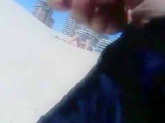 Masturbating to a stranger on the beach