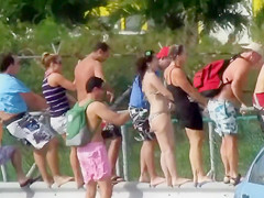 Nude boob on the adventurous babe