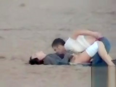 German couple makes love on the deserted beach