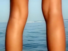 Russian cutie goes wild on the beach