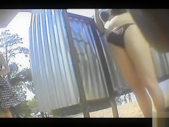 Hidden camera footage of a changing room is sexy