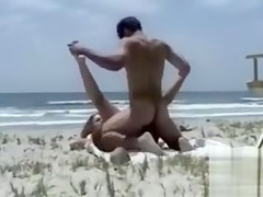 Great oral and dogging on public nude beach