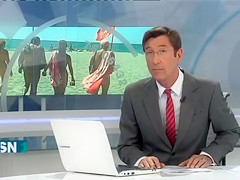 Real nudists giving the TV interviews