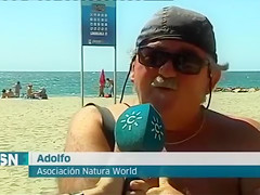 Real nudists giving the TV interviews