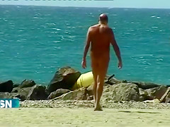 Real nudists giving the TV interviews