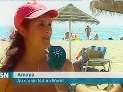 Real nudists giving the TV interviews