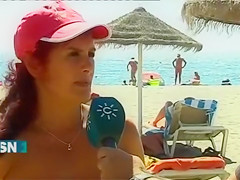 Real nudists giving the TV interviews