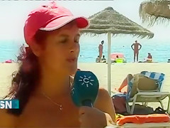 Real nudists giving the TV interviews