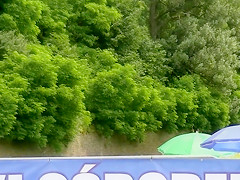 Stunning competitors wear flimsy bikinis to a beauty pageant