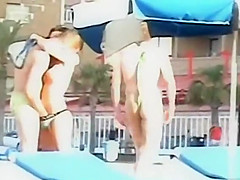 Italian girl fingered hard on the public beach