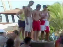 Blowjob competition on the stage