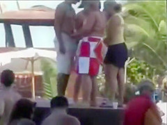 Blowjob competition on the stage