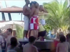 Blowjob competition on the stage