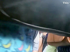 Gorgeous babe in thongs filmed while at the beach party