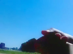 German pervert jerks off to women on topless beach