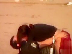 Horny drunken girl riding his pecker on the beach