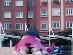 Horny drunken girl riding his pecker on the beach