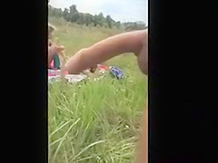 Jerking off to girls on the beach and in a field