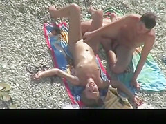 Intensive orgasm at the beach