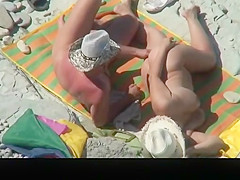 Nudist man fingers and fucks wife