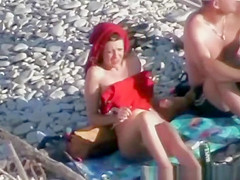 Nudist couple spied having sex