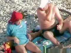 Nudist couple spied having sex