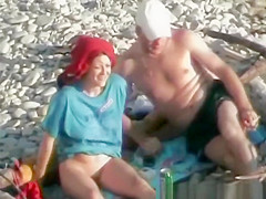 Nudist couple spied having sex