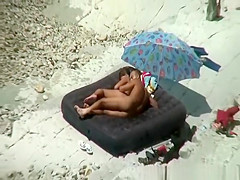 Couple fucking in air mattress