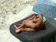 Couple fucking in air mattress