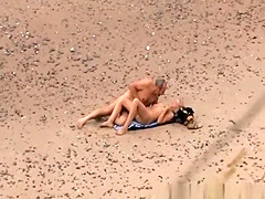 Gray hair man fingers and fucks wife