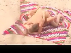 Horny couple having hard sex in beach