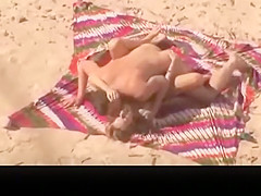 Horny couple having hard sex in beach
