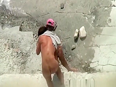 Small breats nudist fucked in beach